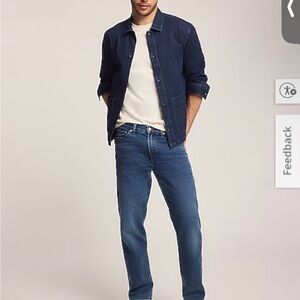 Express Men’s Slim Straight Jeans - Blue medium wash